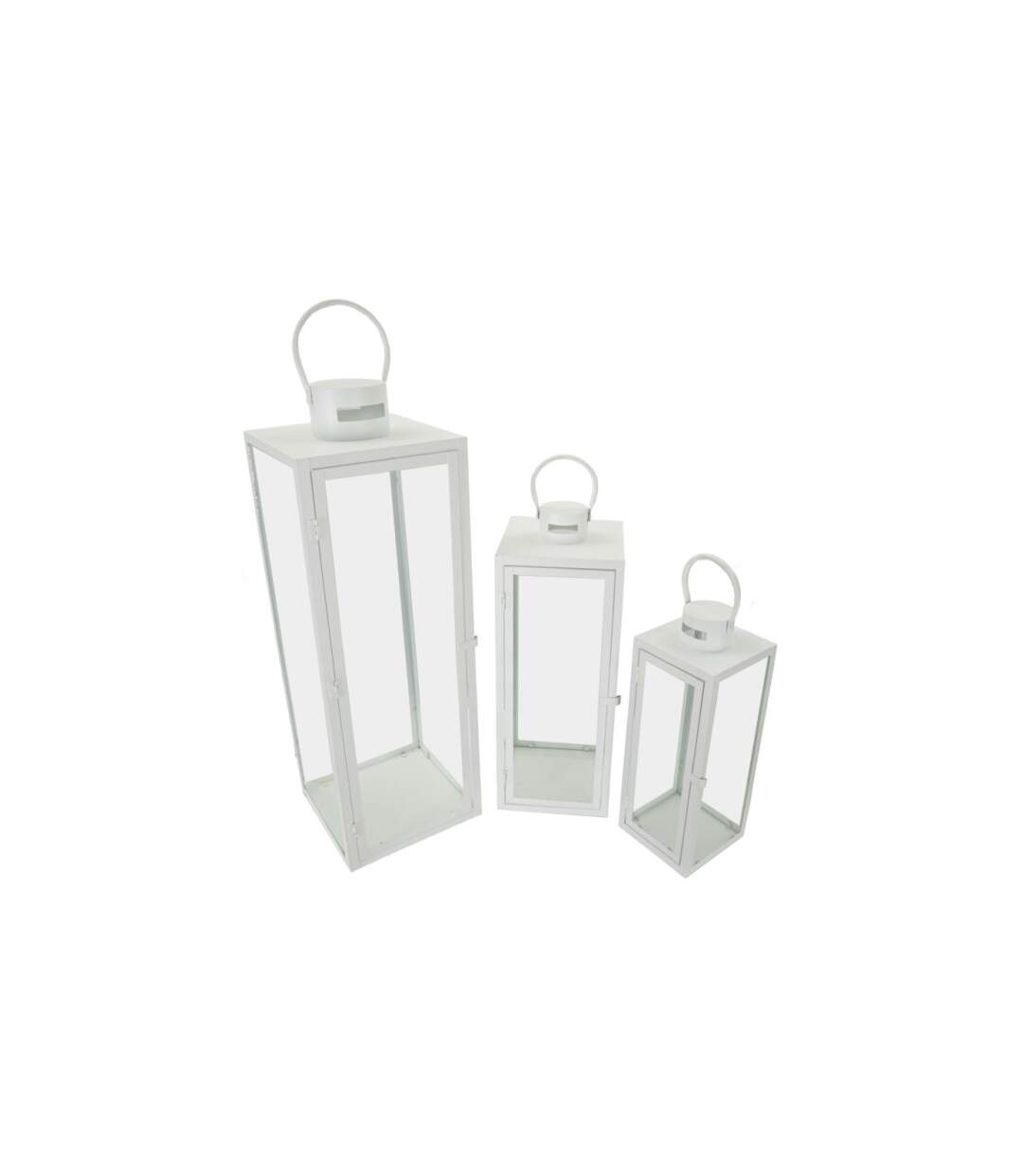 Lot de 3 Lanternes en Verre Magic 66cm Blanc-2