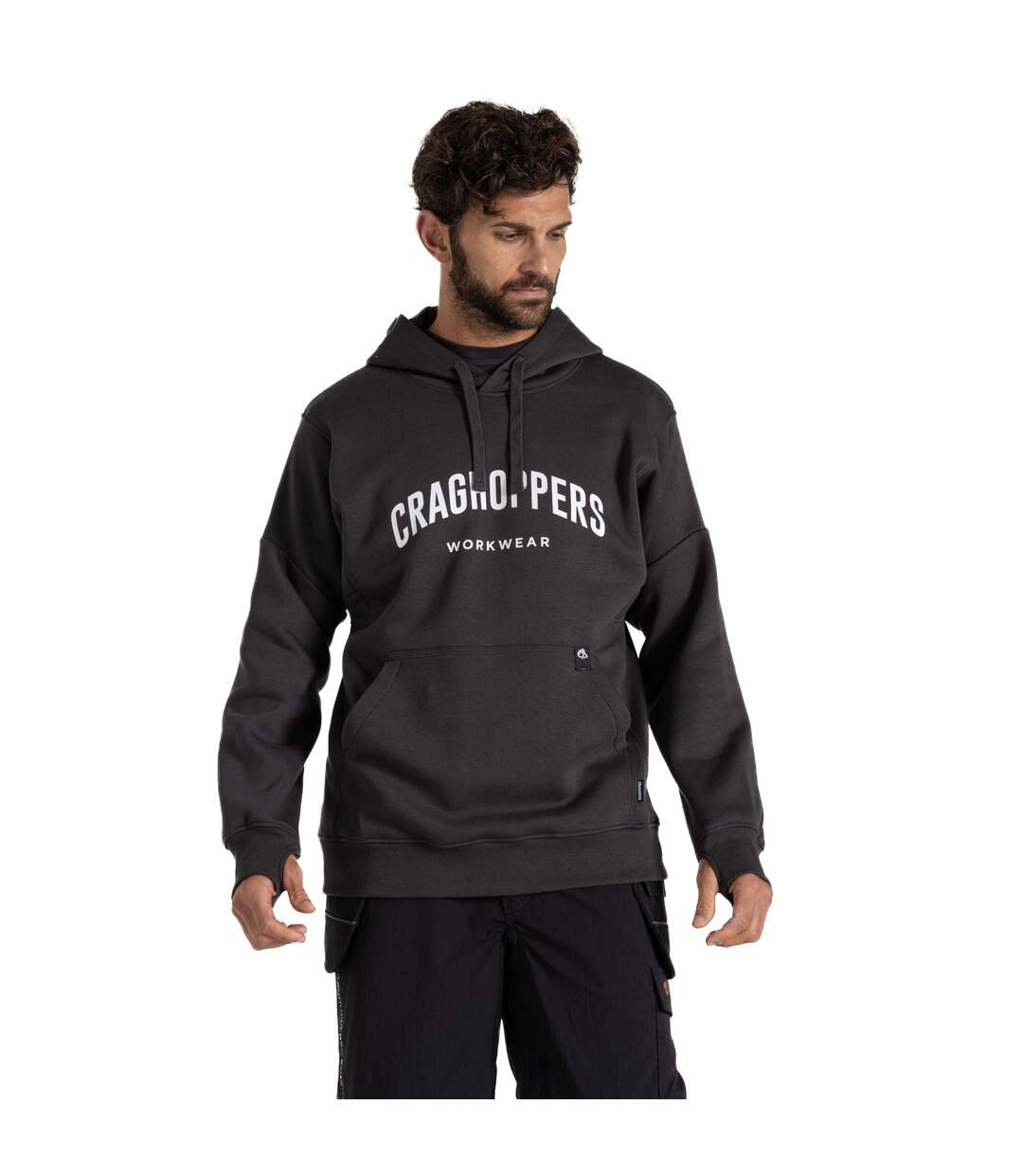 Sweat à capuche workwear oulston homme gris carbone Craghoppers-1