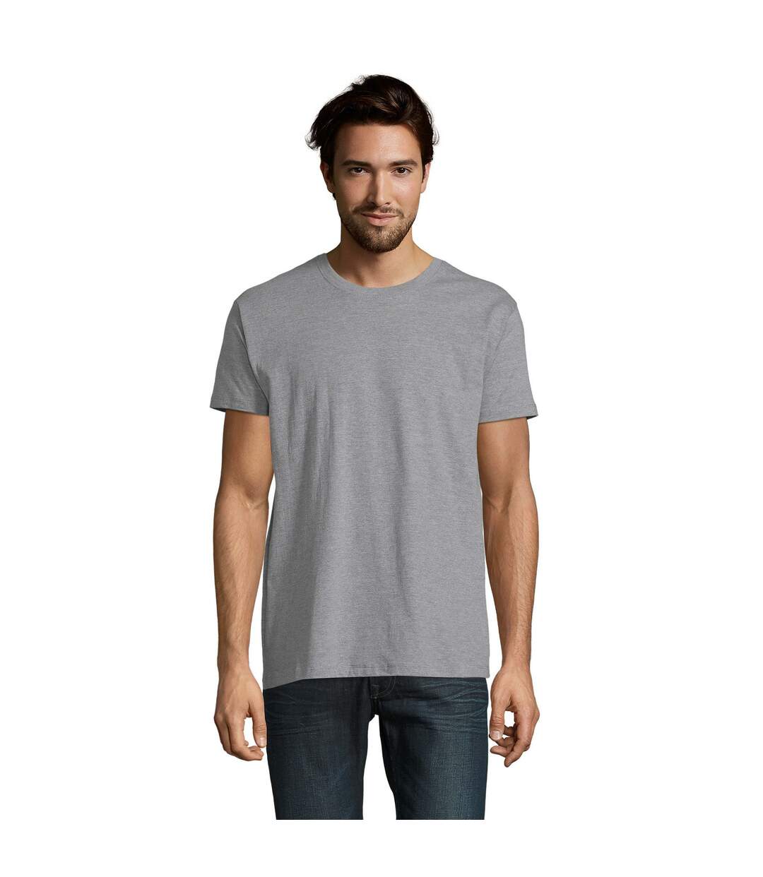 T-shirt Imperial Adulte Gris Chiné SOLS-1