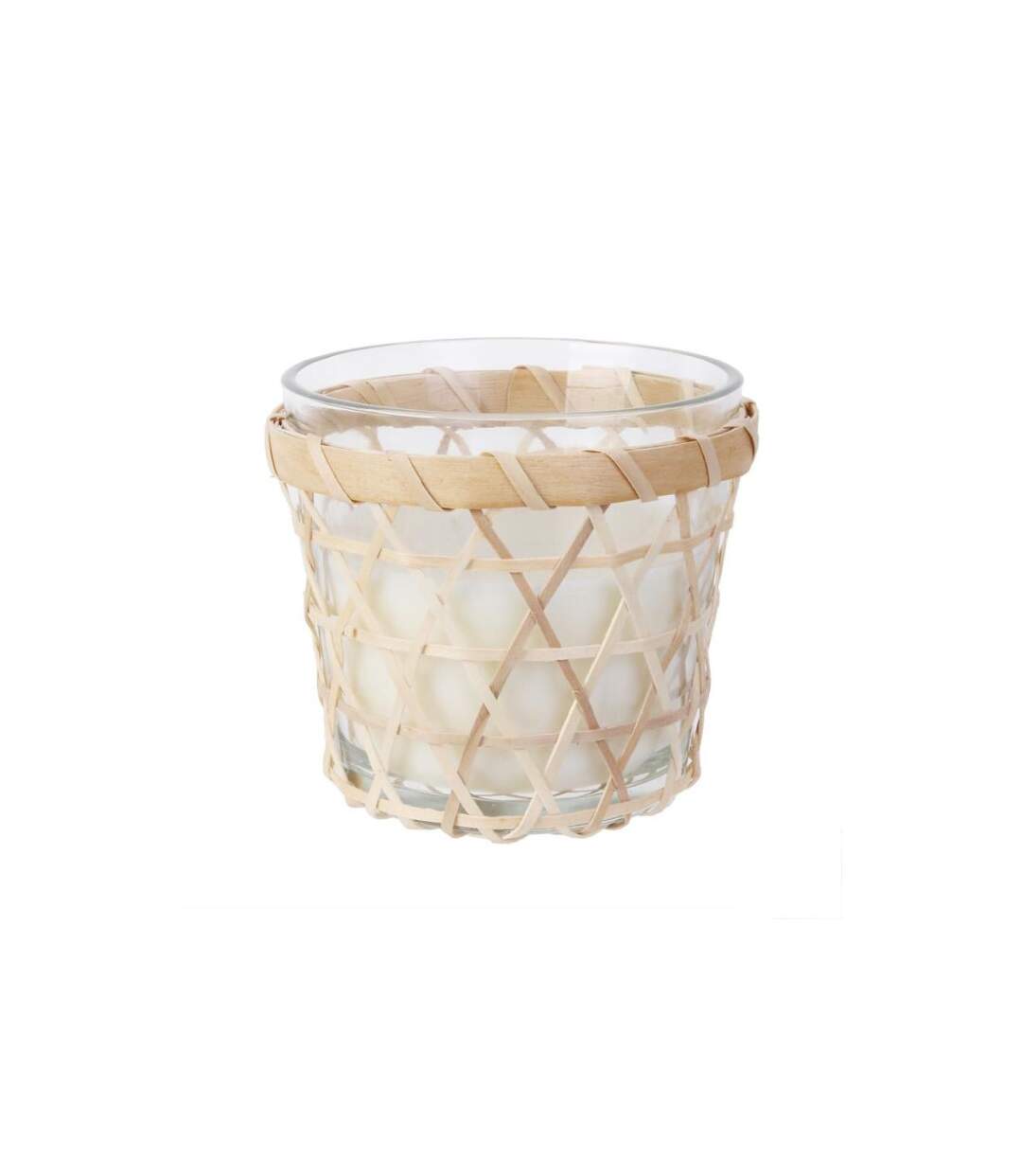 Bougie Parfumée Panier en Bois 12cm Fleur de Tiaré