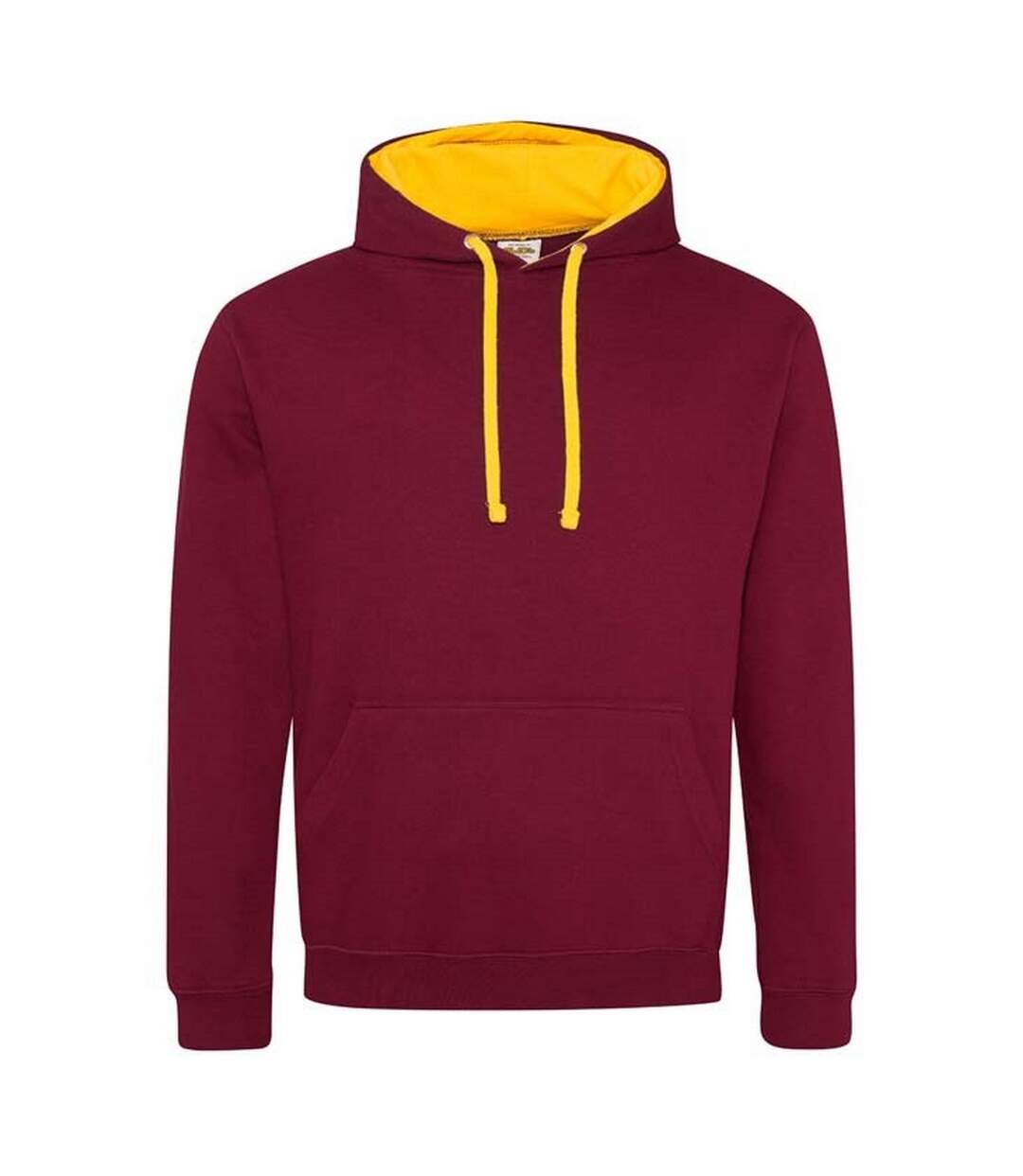 Sweat À Capuche Varsity Adulte Bordeaux Jaune Or Awdis-1