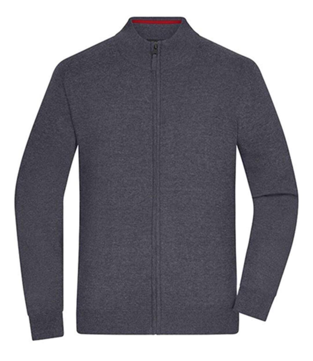 Gilet zippé - Homme - JN1326 - gris anthracie mélange