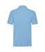 Mens premium cotton pique polo shirt sky blue Fruit of the Loom