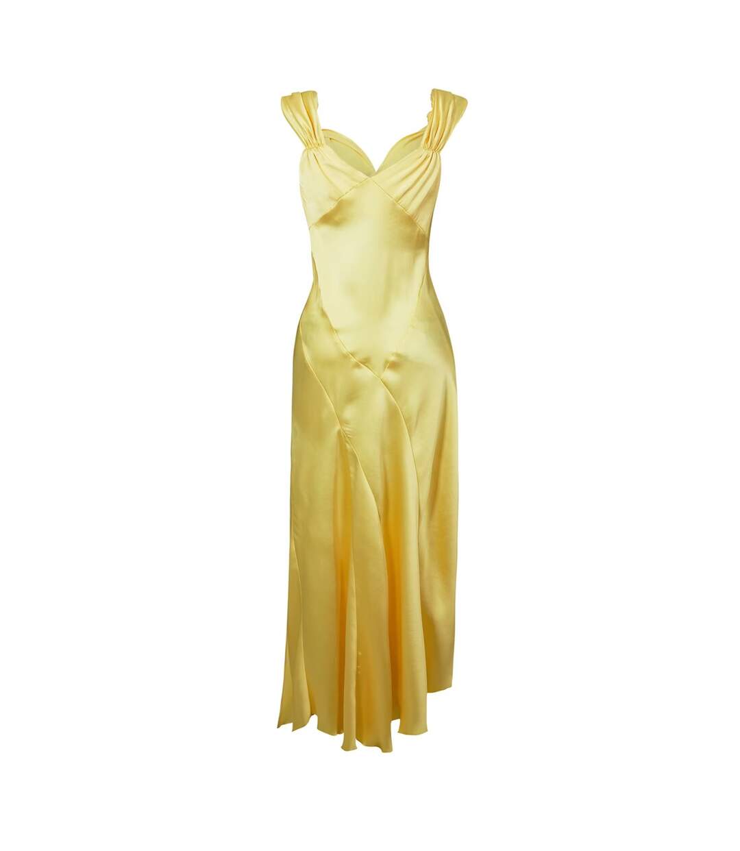 Womens/ladies Satin Maxi Dress Lemon Never Fully Dressed-3