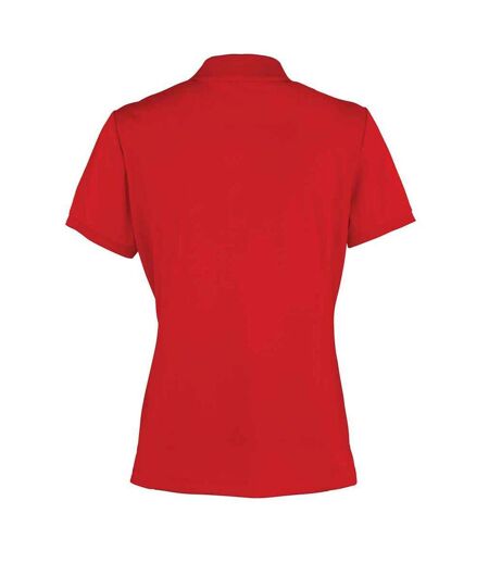 Polo coolchecker femme rouge Premier