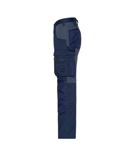Pantalon De Travail Homme Bleu Marine Carbone James And Nicholson