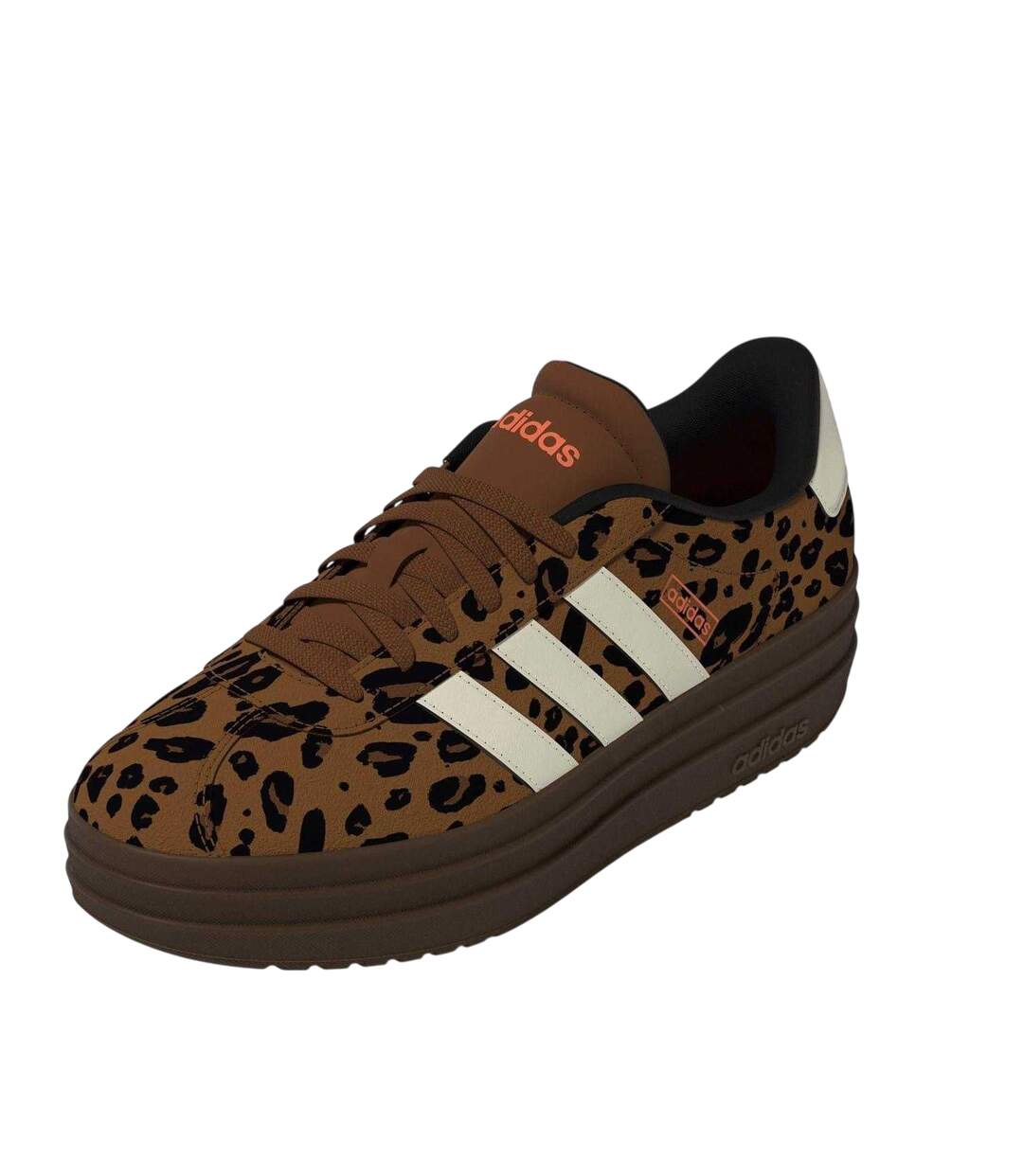 Womens/ladies Court Bold Leather Trainers Leopard Adidas-1