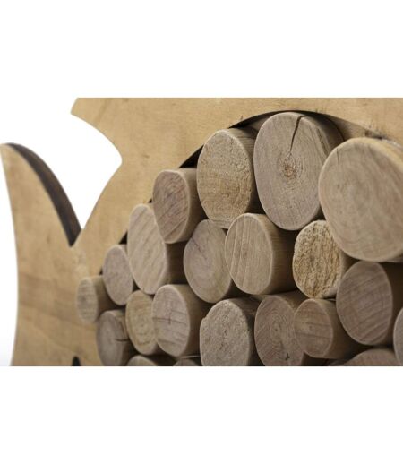 Décoration Murale en Bois à Suspendre Poisson 42cm Naturel