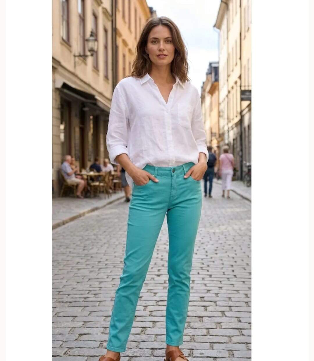 Pantalon Ultra Stretch Bleu Aqua – Effet Jean & Confort Absolu-3