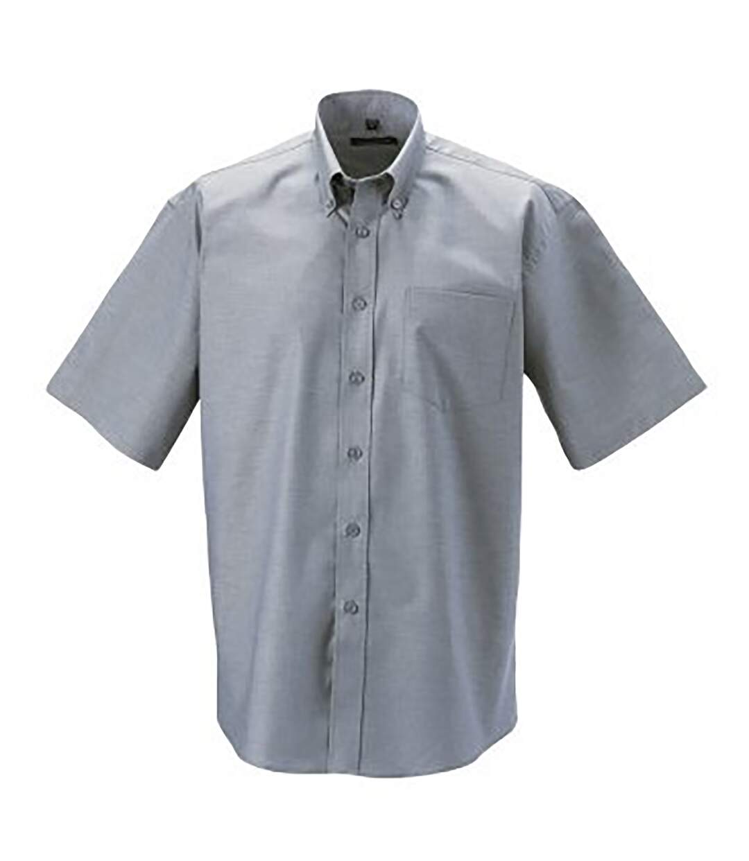 Russell Collection Mens Short Sleeve Easy Care Oxford Shirt (Silver Gray)