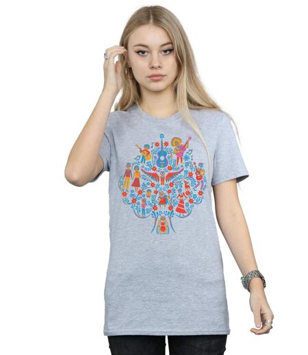 Disney - T-shirt COCO TREE PATTERN - Femme (Gris chiné) - UTBI16467