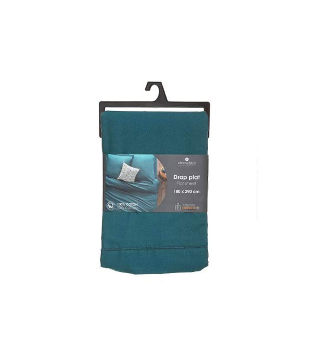 Drap Plat Intérieur 180x290cm Bleu Canard-3