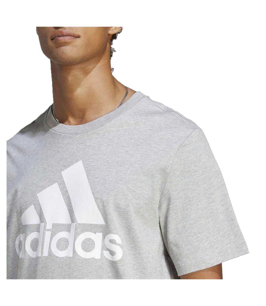 T-shirt Motif/style Gros Logo Homme Gris Adidas-3