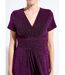 Robe longue brillante col V smockée dos-3