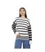 Pull Tunique Motif/style À Rayures Jack Femme Crème Noir Brave Soul-2