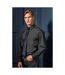 Mens  Poplin Long-sleeved Formal Shirt Dark Grey Premier-3