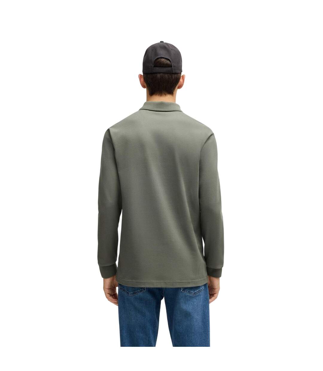 Polo Manches Longues Motif/style Logo Passerby Homme Gris Boss-3