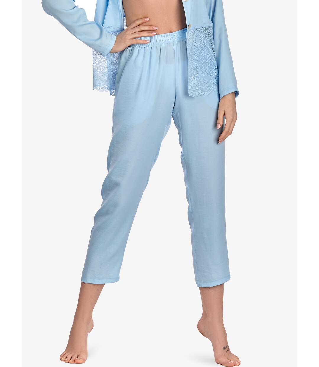 Bas pyjama pantalon 7-8 Forget-Me-Not bleu ciel Ajour-1