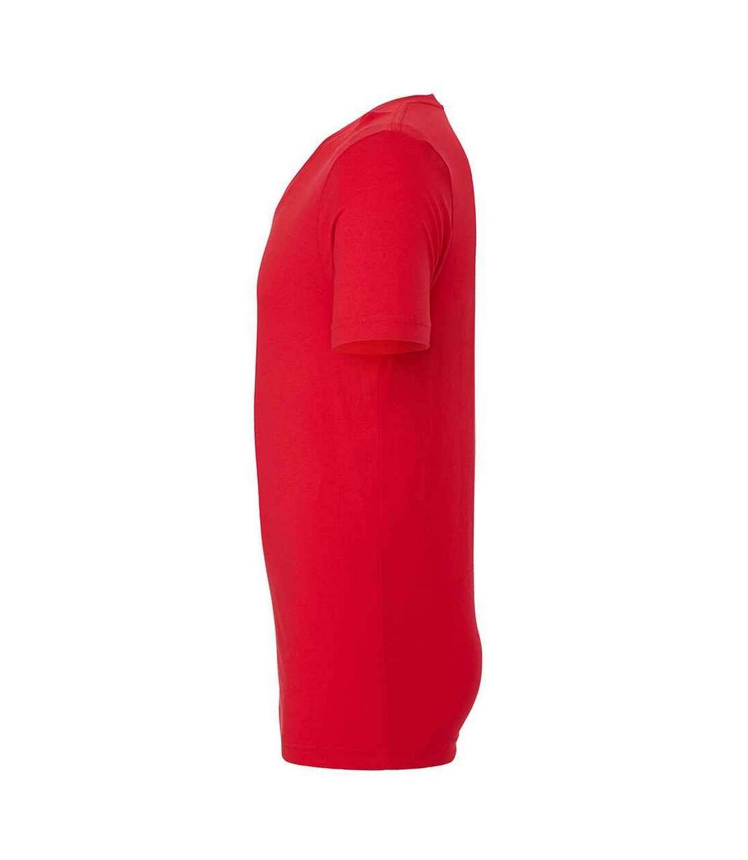 Unisex adult jersey v neck t-shirt red Bella + Canvas-3