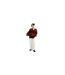 Womens/ladies Collared Oversized Sweater Top Red Brown 4th & Reckless-1