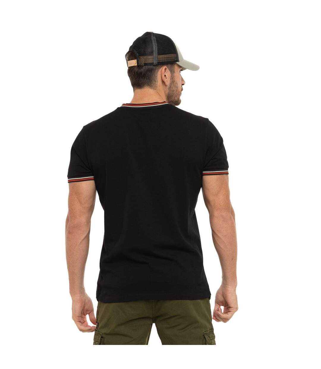 T-shirt homme col rond regular fit en jersey et bords côtes Class Vondutch-3