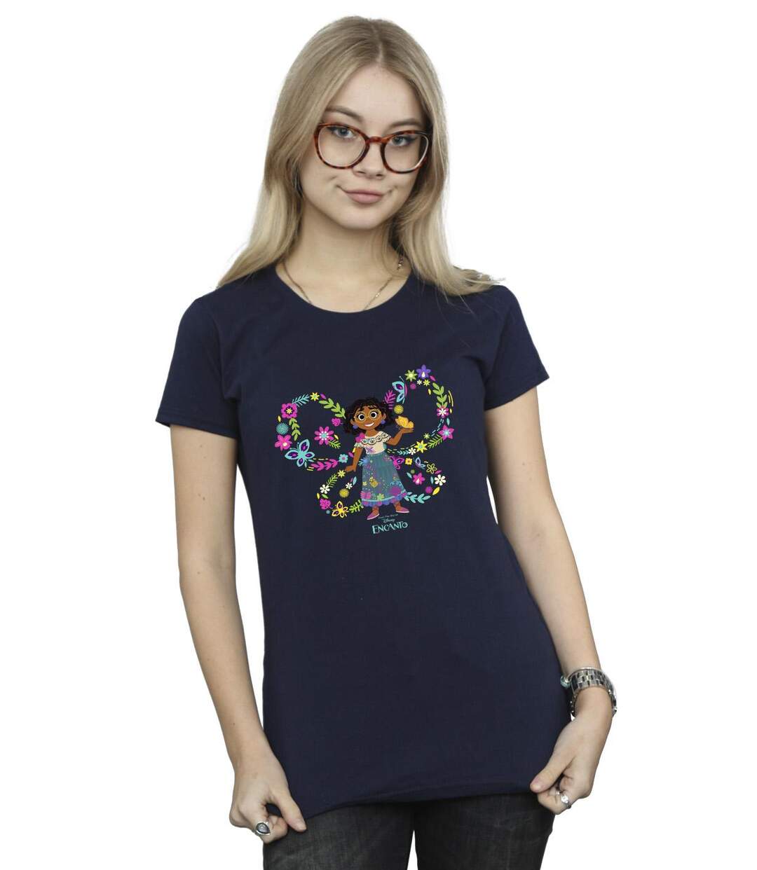 Disney - T-shirt ENCANTO MIRABEL BUTTERFLY - Femme (Bleu marine) - UTBI19536-2