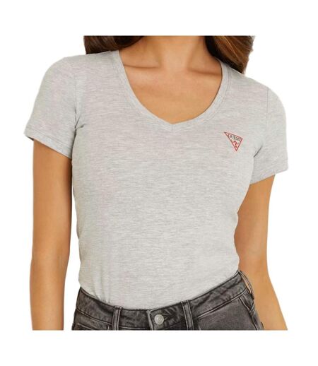 T-shirt Gris Femme Guess Mini Triangle - L