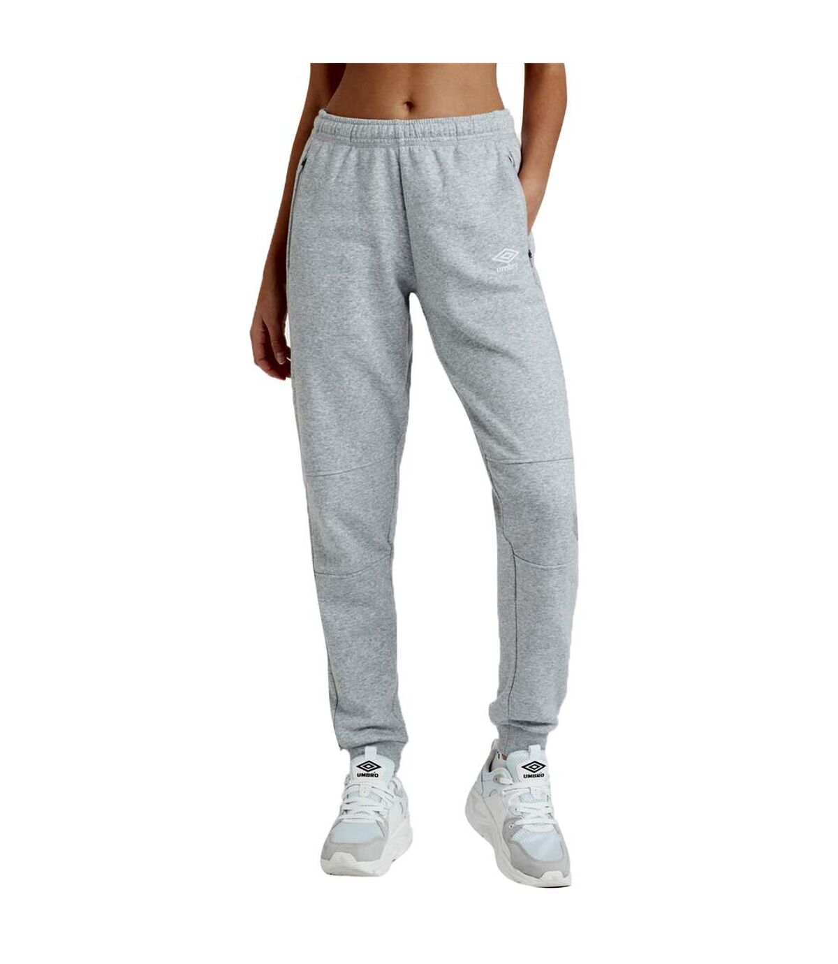 Umbro Womens/Ladies Club Leisure Sweatpants (Grey Marl/White)