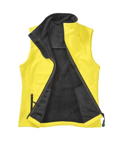 Womens/ladies Softshell Body Warmer Yellow Black Result