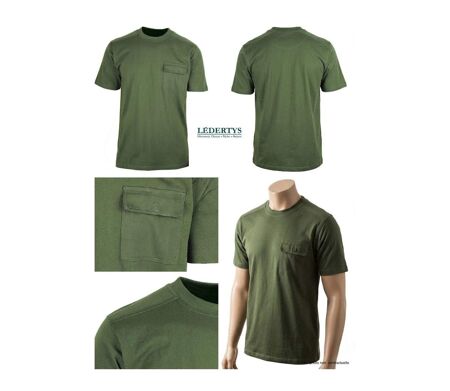 Tee-shirt Chasse LY0600 Homme Ledertys avec Renforts Épaules Kaki