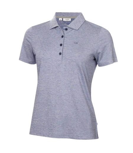 Polo Motif/style Fines Rayures Femme Bleu Marine Foncé Calvin Klein