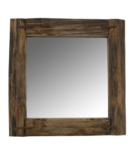 Miroir carré en bois recyclé rustique Carrée