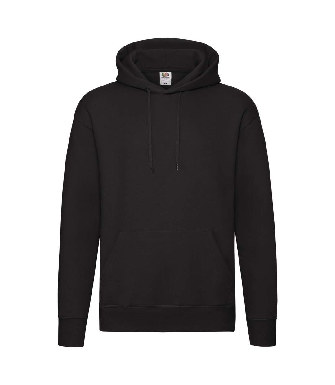Mens Premium Hoodie Black Fruit Of The Loom-1