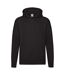 Mens Premium Hoodie Black Fruit Of The Loom-1