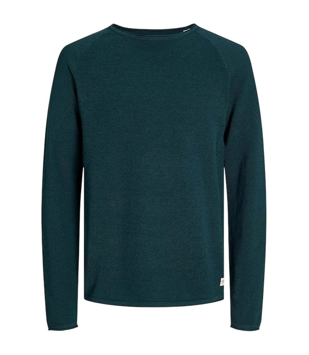Mens Textured Regular Raglan Jumper Deep Teal Jack And Jones-2