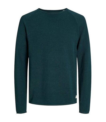 Mens Textured Regular Raglan Jumper Deep Teal Jack And Jones