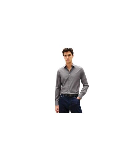 Mens Microprint Long-sleeved Shirt Grey Tommy Hilfiger