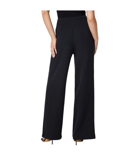 Womens/ladies button front tall straight trousers black Dorothy Perkins