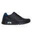 Mens Decorative Leather Air Cushioned Trainers Black Skechers-1
