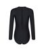 Womens/ladies Sydney Long-sleeved One Piece Swimsuit Black Mountain Warehouse-1