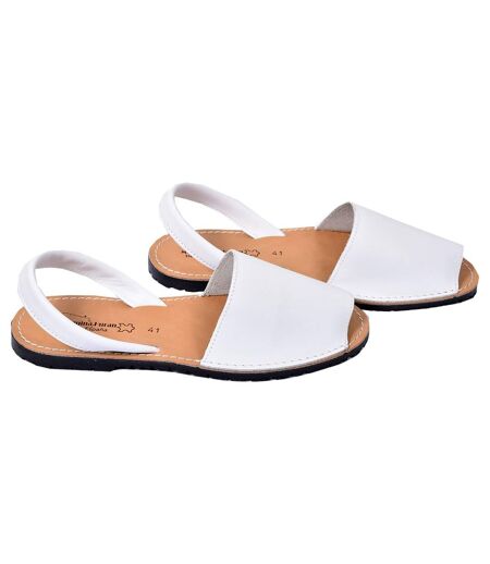 Sandale Nu Pieds Femme PREMIUM CUIR- Chaussure d'été Qualité et Confort - 550 BLANC
