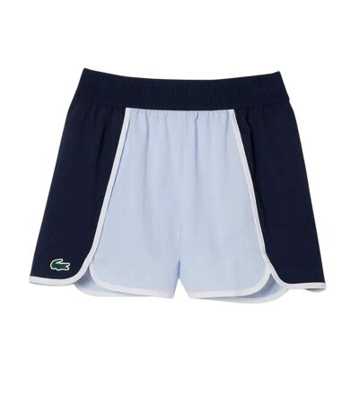 Womens/ladies Diamond Taffeta Stretch Sport Shorts Blue Lacoste