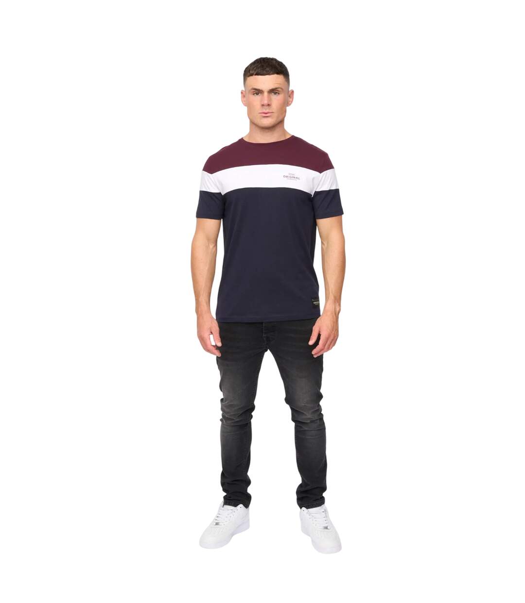 T-shirt Pattermay Homme Rhum Raisin Crosshatch-1