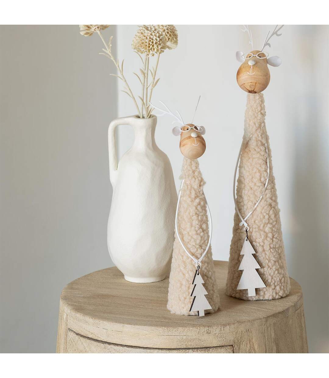 Vase Déco en Métal Goa 23cm Blanc-3