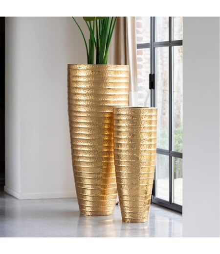 Lot de 2 Vases Déco en Métal Egypte 122cm Or