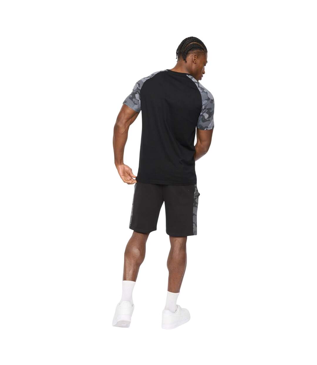 Mens Branton T-shirt Black Crosshatch-3