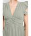 Robe longue sans manches taille plissée-3