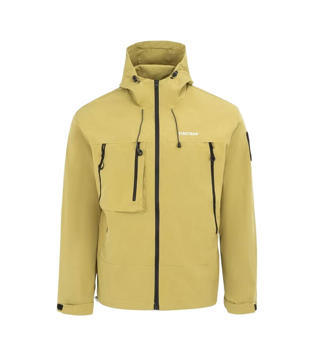 Mens Windproof Hooded Windbreaker Yellow Firetrap-1