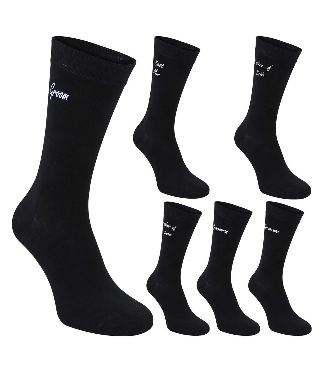 6 Pairs Mens Wedding Socks in Black and Navy with a Giftbox-3