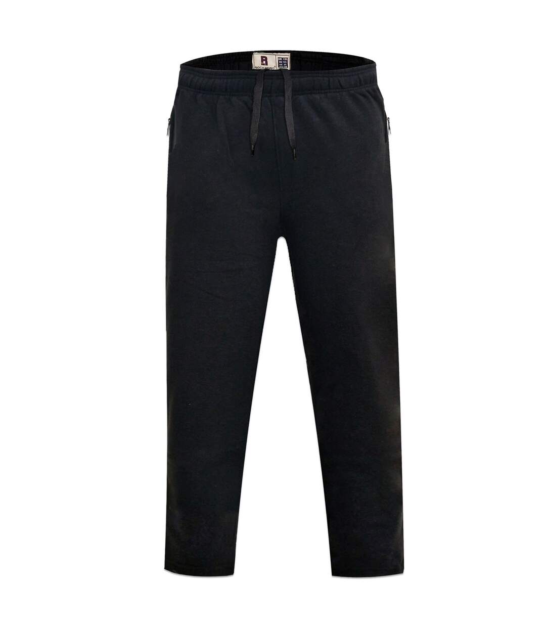 Duke Mens Kingsize Albert Open Hem Jogging Bottoms (Black) - UTDC134-1